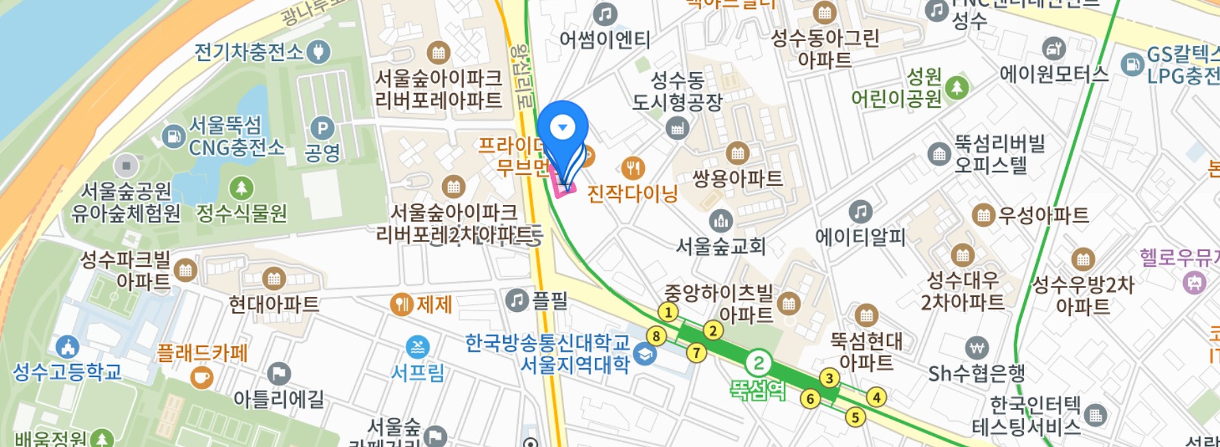 딥아이어스 위치 지도 - 성수동 KCC프리미어타워